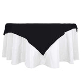 100% Cotton 54"x54" Table Overlay Square Tablecloth Black Linen - Soft & Breathable Fabric Table Topper