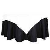 100% Cotton 54"x54" Table Overlay Square Tablecloth White Linen - Sophisticated, Soft & Breathable Fabric Table Topper