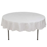 100% Cotton 90" Round Tablecloth White Linen - Sophisticated, Soft & Breathable Table Cover
