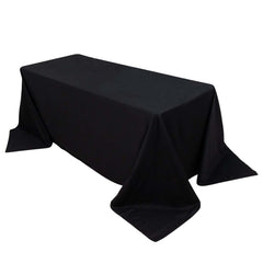 100% Cotton 90"x132" Rectangle Tablecloth Black Linen - Seamless, Soft & Breathable Table Cover
