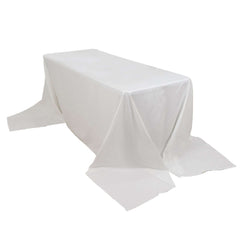 100% Cotton 90"x156" Rectangle Tablecloth White Linen - Seamless, Soft & Breathable Table Cover
