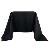 100% Cotton 90"x90" Square Tablecloth Black Linen - Soft & Breathable Fabric Table Cover