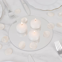 12 Pack 2" White Floating Candles – Unscented Dripless Long-Lasting Disc Wax Candles for Weddings & Table Décor