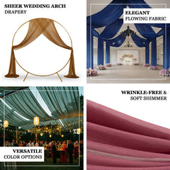 Ivory Sheer Backdrop Drape – 5ftx32ft Wedding Arch & Ceiling Decor Panel, Wrinkle Free with Soft Shimmer