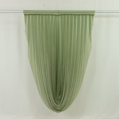 Dusty Sage Green Sheer Chiffon Valance Curtain 4ft x 6ft – Wedding Arch Drape with Rod Pocket, Voile Backdrop Panel
