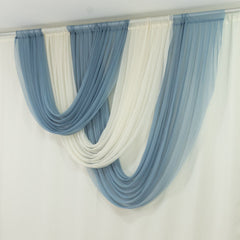 Ivory Sheer Chiffon Valance Curtain 4ft x 6ft – Wedding Arch Drape with Rod Pocket, Voile Backdrop Panel