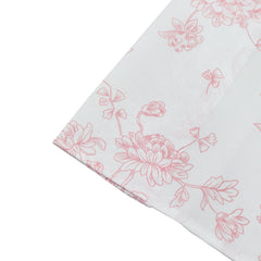 French Toile Polyester Backdrop Curtain – Pink Floral 5ft x 10ft Rod Pocket Drape Panel