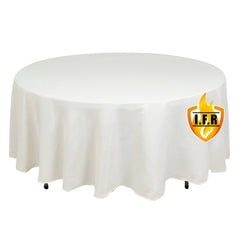 Fire Retardant Premium Polyester 108" Round Tablecloth Ivory - High-Performance Table Cover