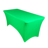 Glow Neon Green Fitted Spandex Tablecloth – 6ft Rectangle, Wrinkle-Free Cover