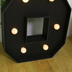 Giant LED Marquee Light Up Number "8", Black 4ft Pre-Cut Foam Board with 10 Warm White Battery Operated LEDs, Glue Gun and Sticks