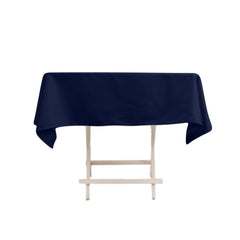 Cotton Blend 54"x54" Square Tablecloth Navy Blue - Wrinkle-Resistant Table Cover