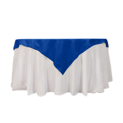 Cotton Blend 54"x54" Table Overlay Square Tablecloth Royal Blue - Wrinkle-Resistant Table Topper