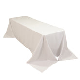 Cotton Blend 90"x156" Rectangle Tablecloth White - Seamless Wrinkle-Resistant Design for Grand Gatherings