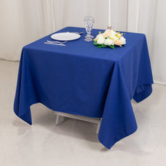 Cotton Blend 70"x70" Square Tablecloth Royal Blue - Wrinkle-Resistant Fabric Table Cover