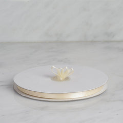 100 Yards 3/8" Ivory Single Face Decorative Satin Ribbon