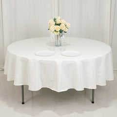 Fire Retardant Premium Polyester 90" Round Tablecloth Ivory - High-Performance Table Cover