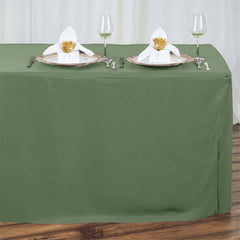 Fitted Polyester 72"x30" Rectangle Tablecloth Olive Green - Durable and Easy to Maintain Table Cover