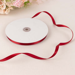 100 Yards 3/8" Burgundy Single Face Decorative Satin Ribbon