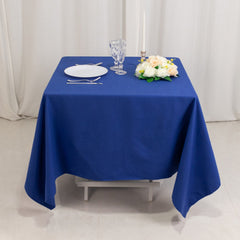 Cotton Blend 70"x70" Square Tablecloth Royal Blue - Wrinkle-Resistant Fabric Table Cover