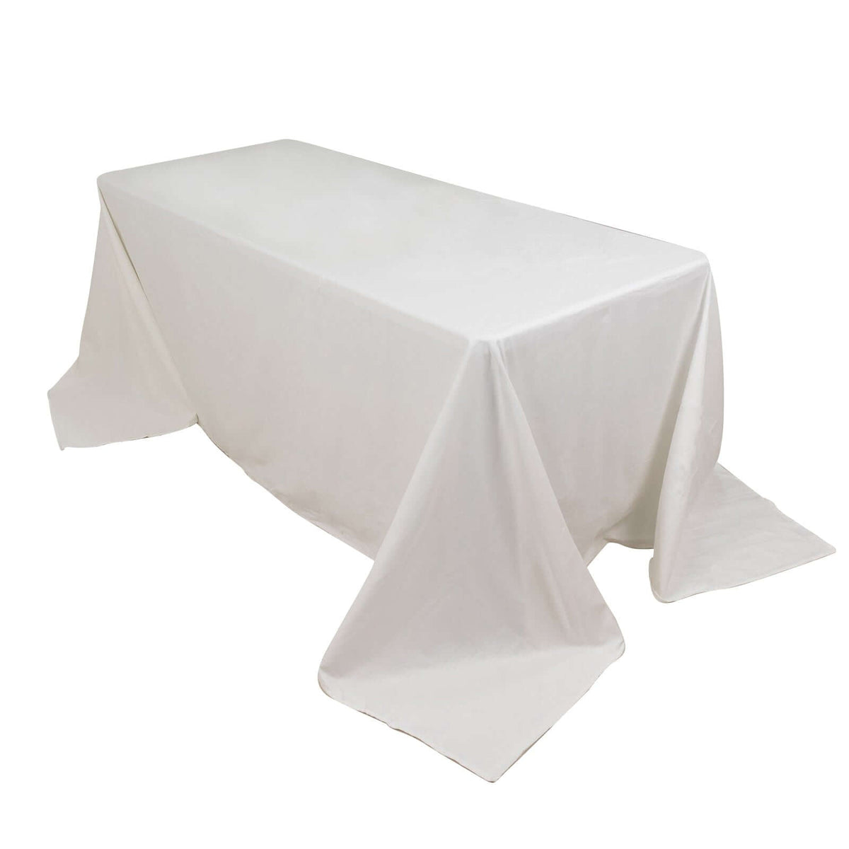 100% Cotton 90"x132" Rectangle Tablecloth White Linen - Seamless, Soft & Breathable Table Cover