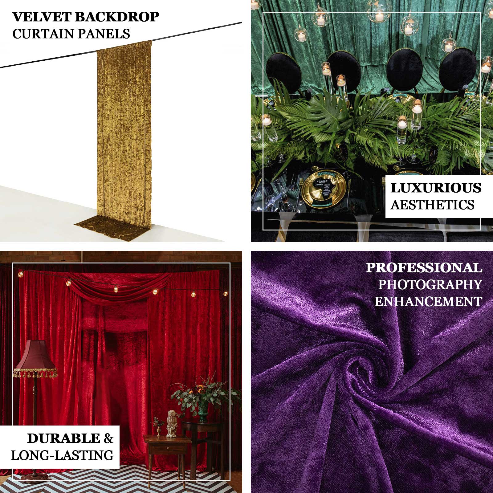 Hunter Emerald Green Crushed Velvet Backdrop Curtain – 5ft x 10ft Event Drape with Rod Pocket, Privacy Panel for Photo Booths & Events