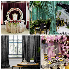 Hunter Emerald Green Crushed Velvet Backdrop Curtain – 5ft x 10ft Event Drape with Rod Pocket, Privacy Panel for Photo Booths & Events