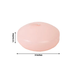 12 Pack 3" Blush Floating Candles, Unscented Dripless Wax Discs for Centerpieces