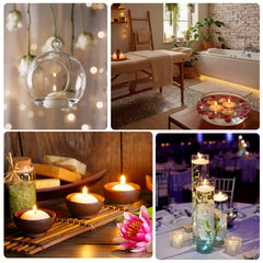 12 Pack 3" Blush Floating Candles, Unscented Dripless Wax Discs for Centerpieces