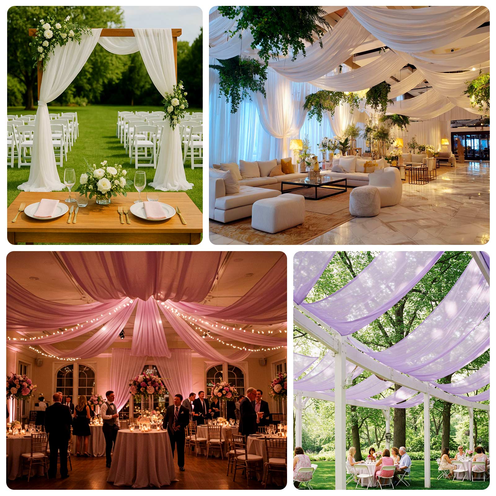 Gold Sheer Backdrop Drape – 5ftx32ft Wedding Arch & Ceiling Decor Panel, Wrinkle Free with Soft Shimmer