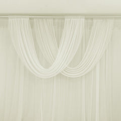 Ivory Sheer Chiffon Valance Curtain 4ft x 5ft –  Wedding Arch Drape with Rod Pocket, Voile Backdrop Panel