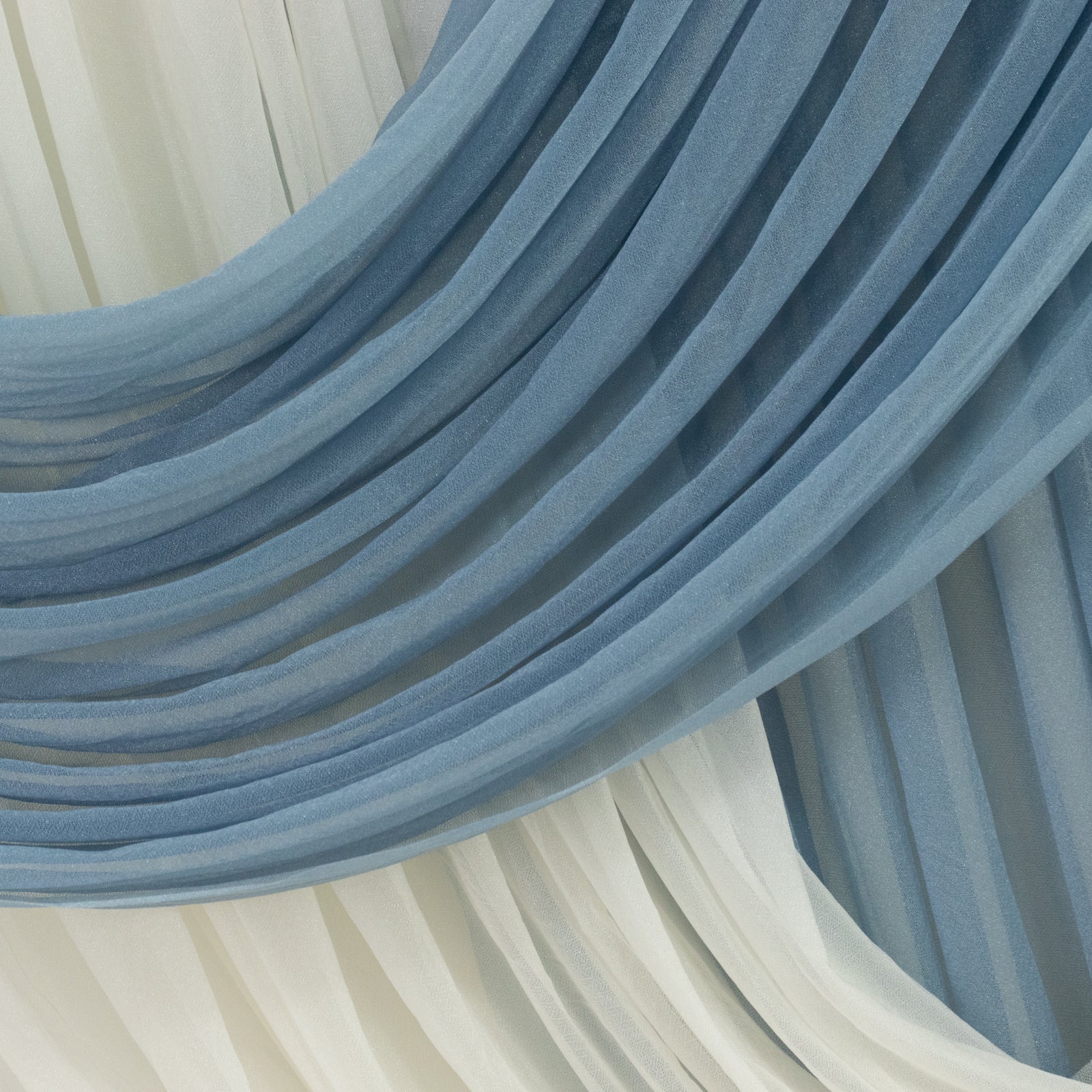 Dusty Blue Sheer Chiffon Valance Curtain 4ft x 6ft –  Wedding Arch Drape with Rod Pocket, Voile Backdrop Panel