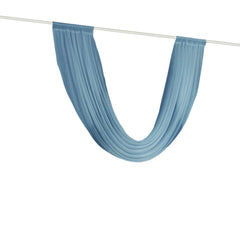 Dusty Blue Sheer Chiffon Valance Curtain 4ft x 6ft –  Wedding Arch Drape with Rod Pocket, Voile Backdrop Panel