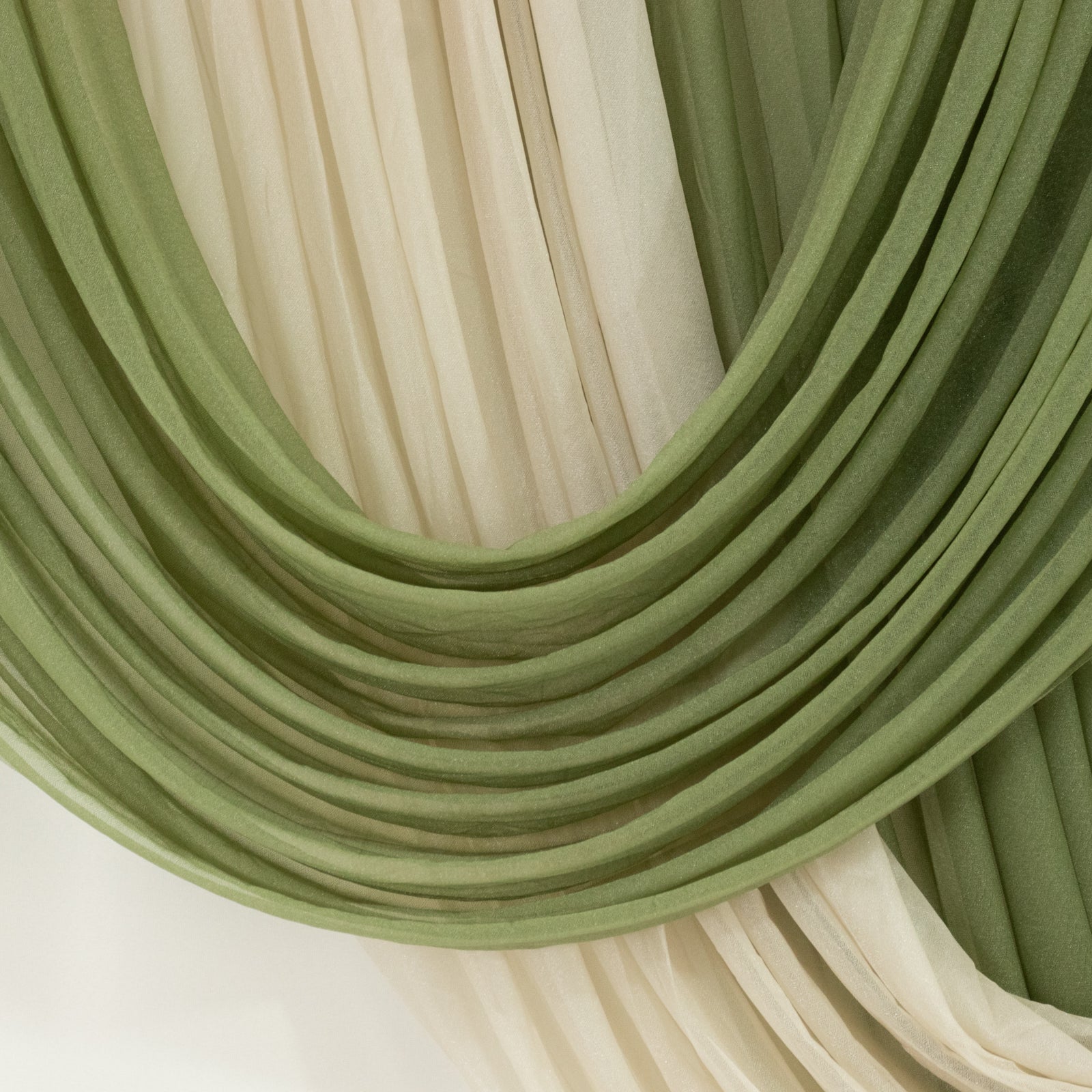 Dusty Sage Green Sheer Chiffon Valance Curtain 4ft x 6ft –  Wedding Arch Drape with Rod Pocket, Voile Backdrop Panel