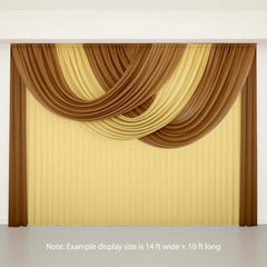 Gold Sheer Chiffon Valance Curtain 4ft x 6ft –  Wedding Arch Drape with Rod Pocket, Voile Backdrop Panel