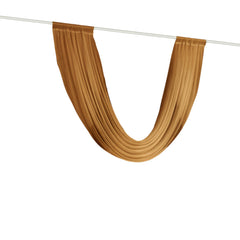 Gold Sheer Chiffon Valance Curtain 4ft x 6ft –  Wedding Arch Drape with Rod Pocket, Voile Backdrop Panel