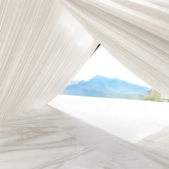Ivory Stretch Spandex Tent Ceiling Drape – 25ft x 36ft 180GSM Wrinkle-Free Fabric Ceiling Liner with Pole Pockets, Premium