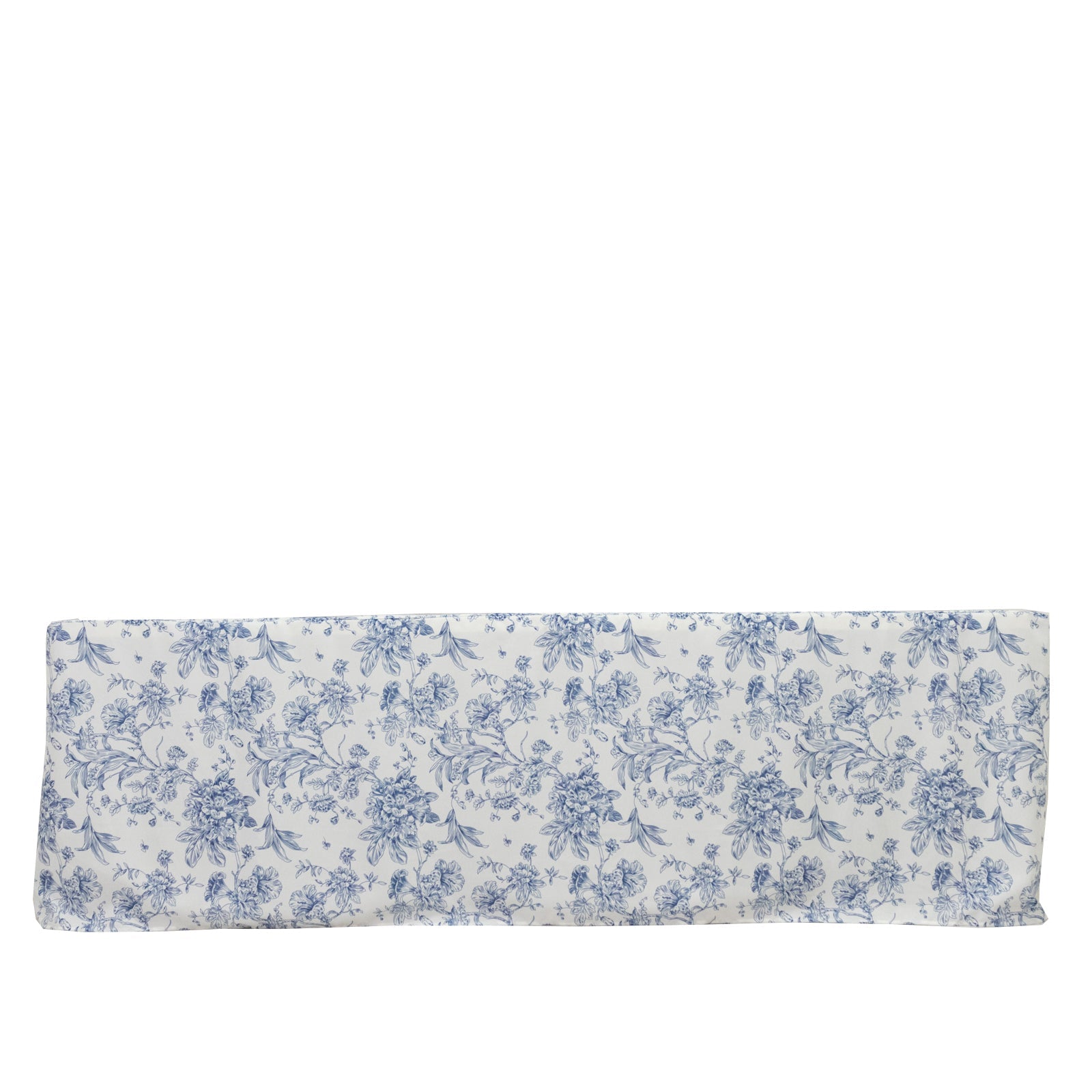 French Toile Fitted Tablecloth 8ft – Blue & White Rectangular Polyester Wrinkle-Resistant Table Cover