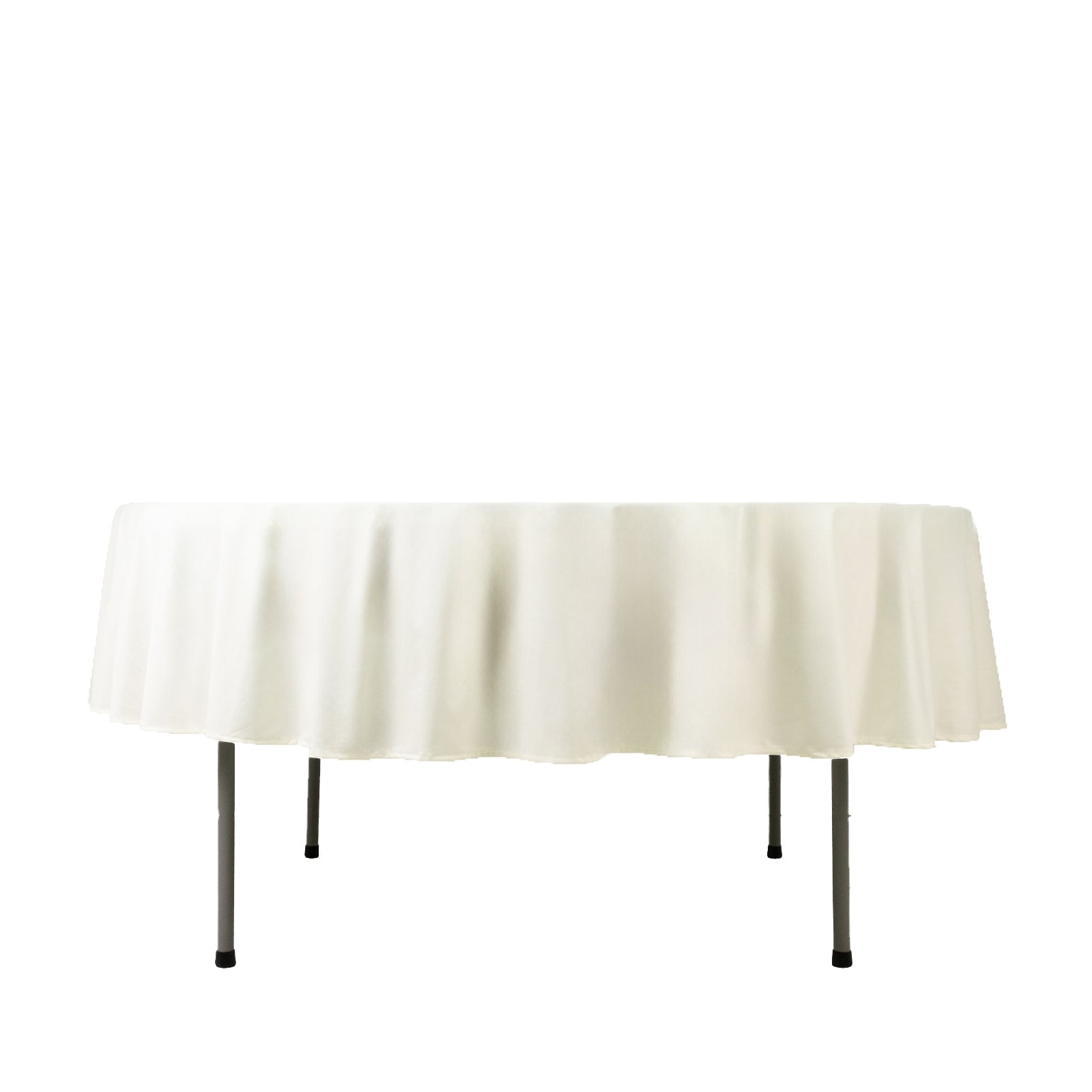 Fire Retardant Scuba Tablecloth – 90" Round Ivory, Wrinkle Free, Stain Resistant Polyester Cover