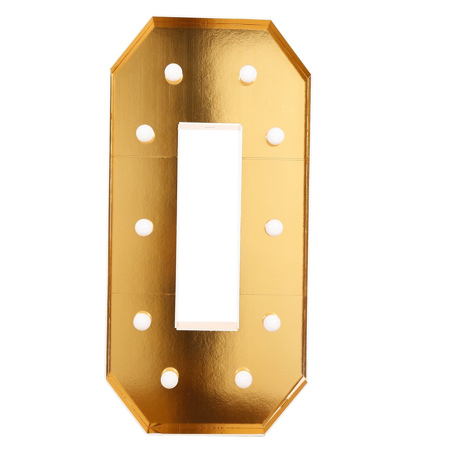 Giant LED Marquee Light Up Letter "O", Gold 4ft Pre-Cut Foam Board with 10 Warm White Battery Operated LEDs, Glue Gun and Sticks