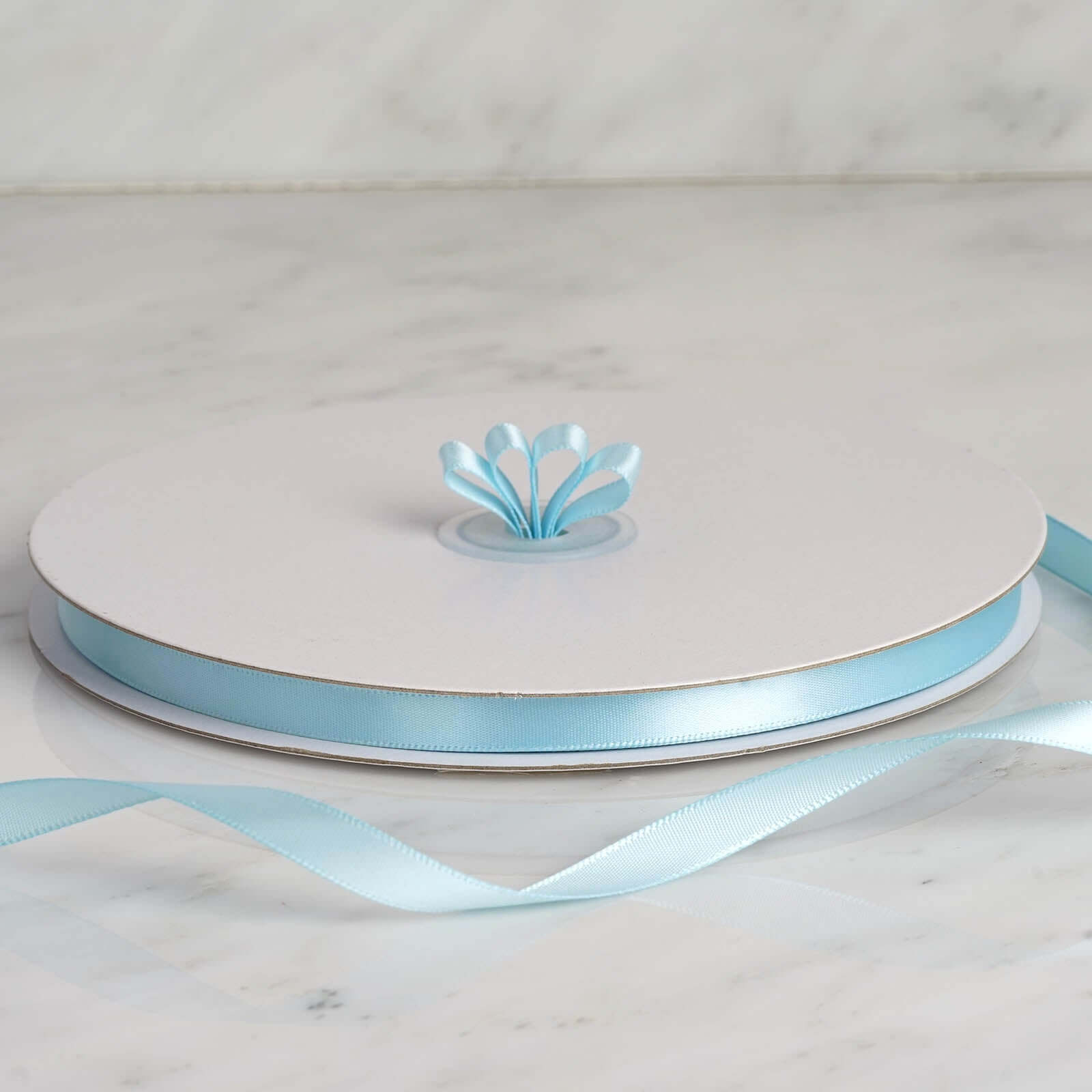 100 Yards 3/8" Light Blue Single Face Decorative Satin Ribbon