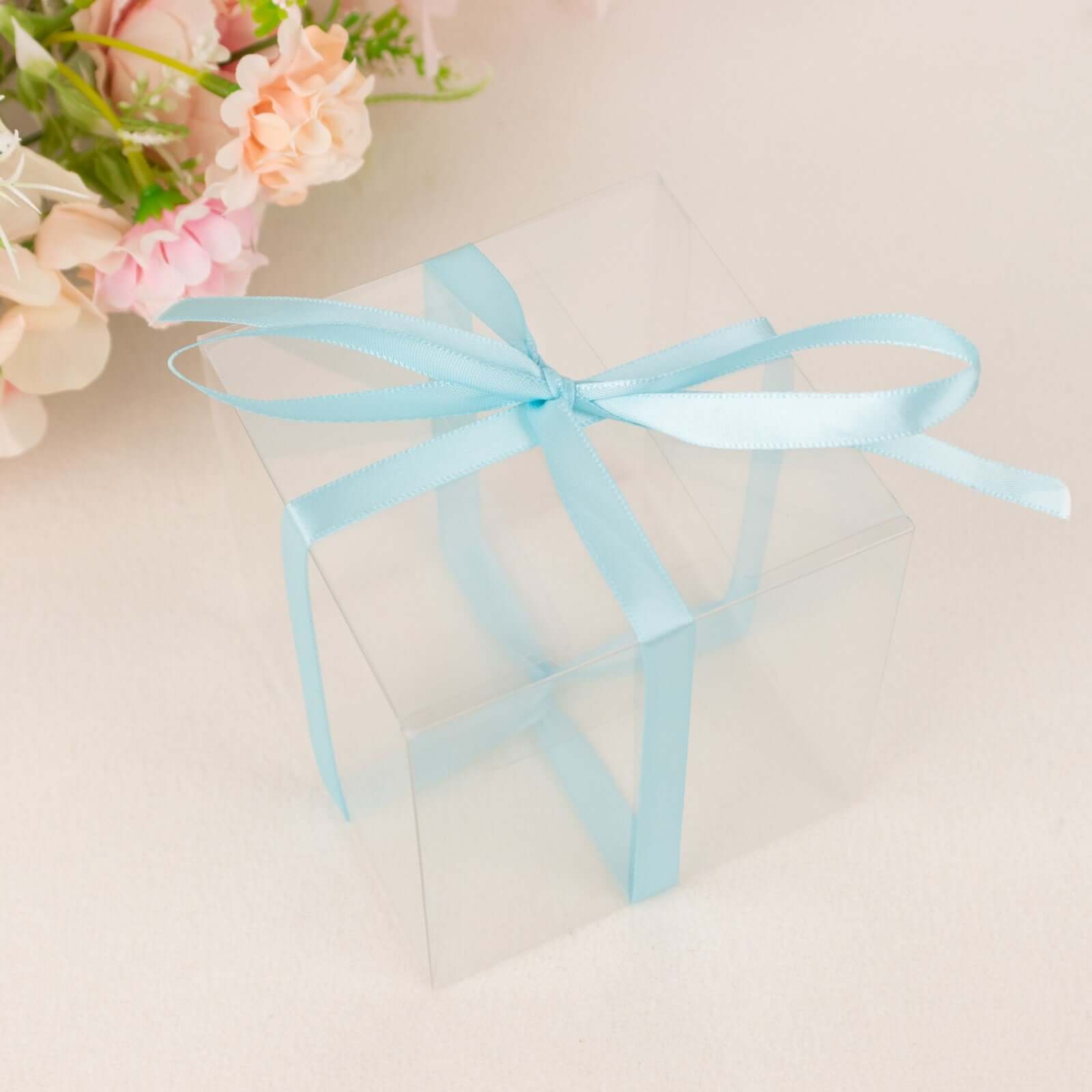 100 Yards 3/8" Light Blue Single Face Decorative Satin Ribbon
