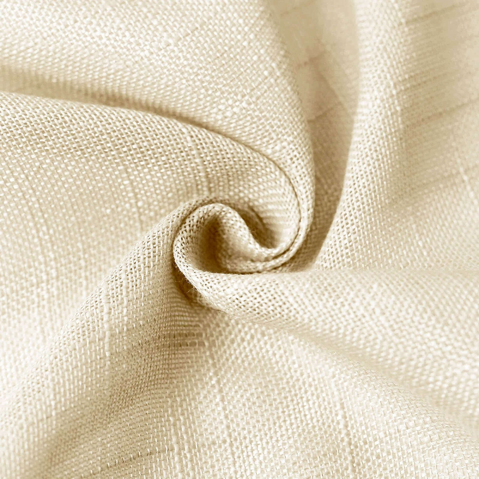 Faux Linen 90"x132" Rectangular Tablecloth Beige - Slubby Texture Wrinkle-Resistant Seamless Table Cover