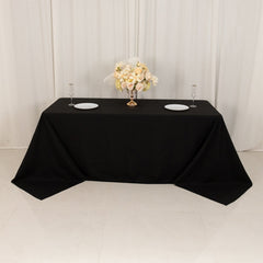 Cotton Blend 90"x132" Rectangle Tablecloth Black - Seamless Wrinkle-Resistant Table Cover