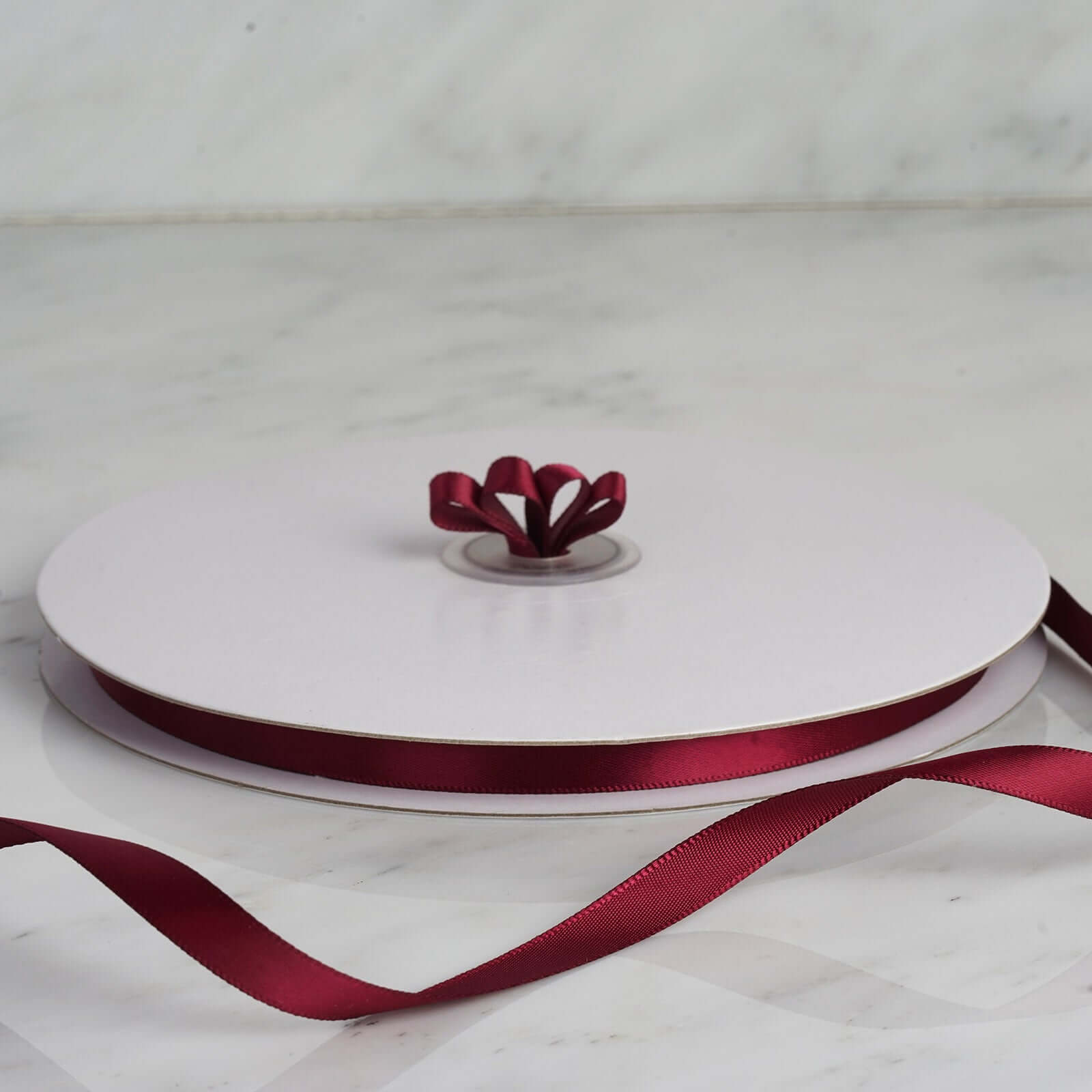 100 Yards 3/8" Burgundy Single Face Decorative Satin Ribbon