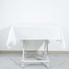 100% Cotton 54"x54" Square Tablecloth White Linen - Sophisticated, Soft & Breathable Fabric Table Cover