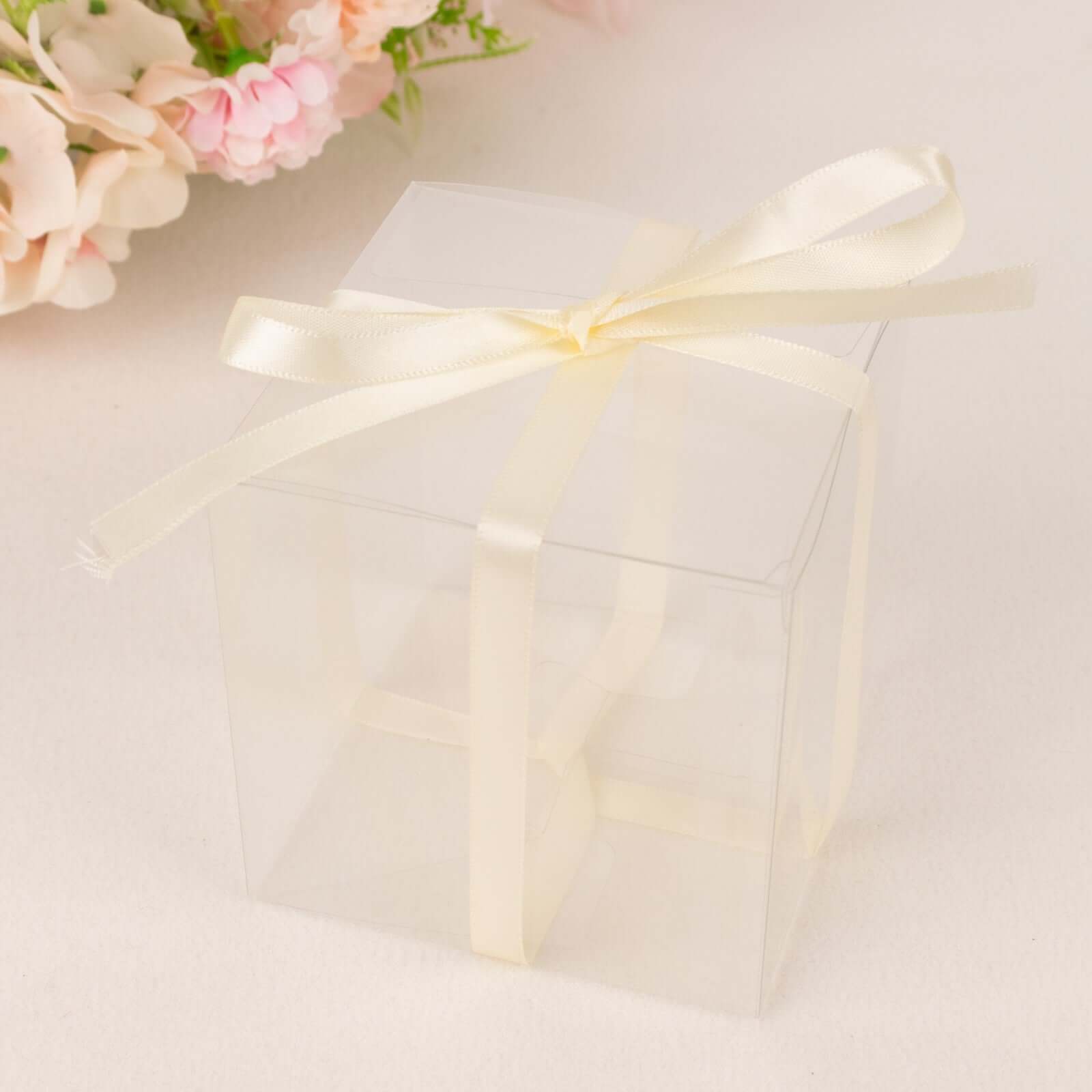 100 Yards 3/8" Ivory Single Face Decorative Satin Ribbon