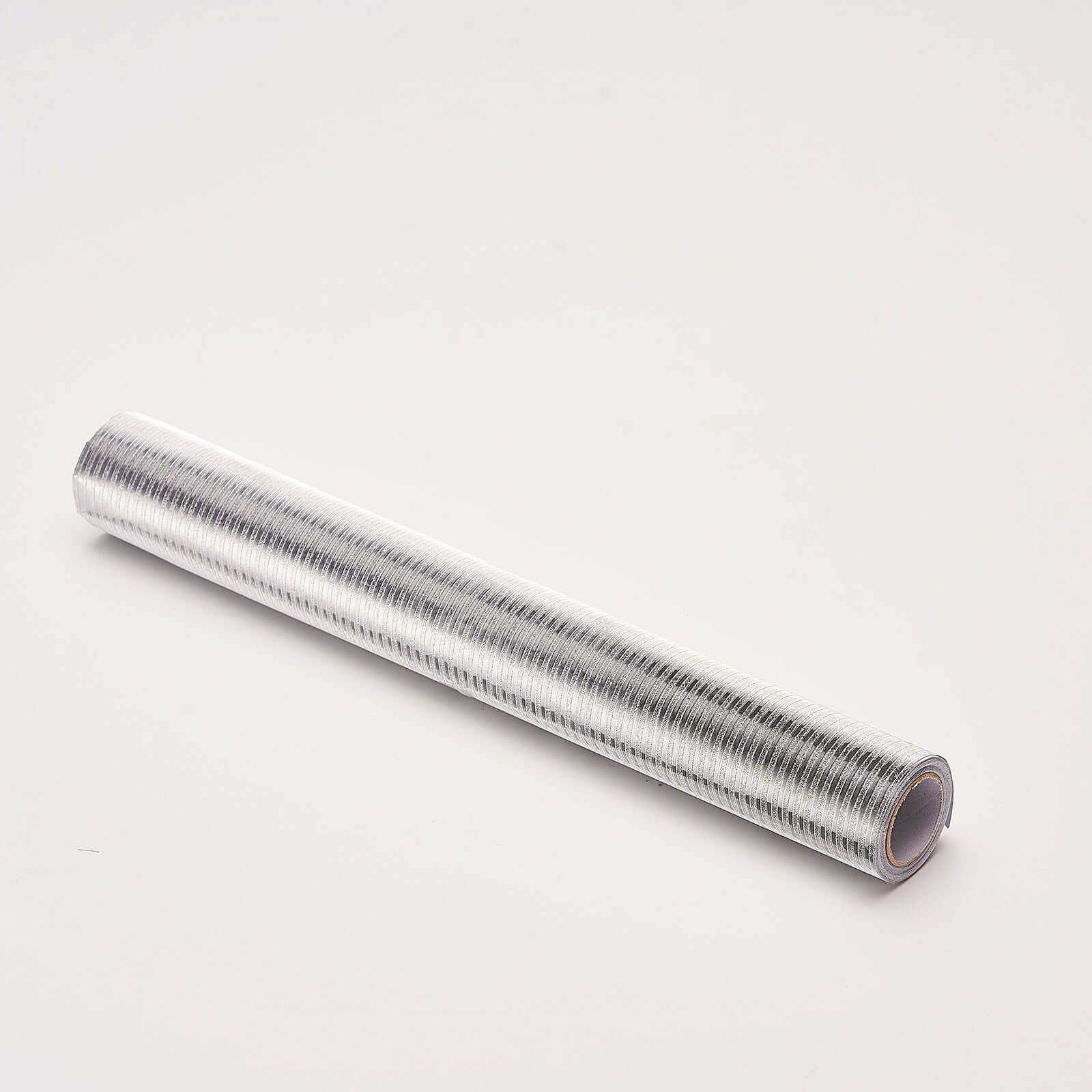 Glitter Paper 9ft Table Runner Roll Silver Disposable Ridge Pattern Table Decor