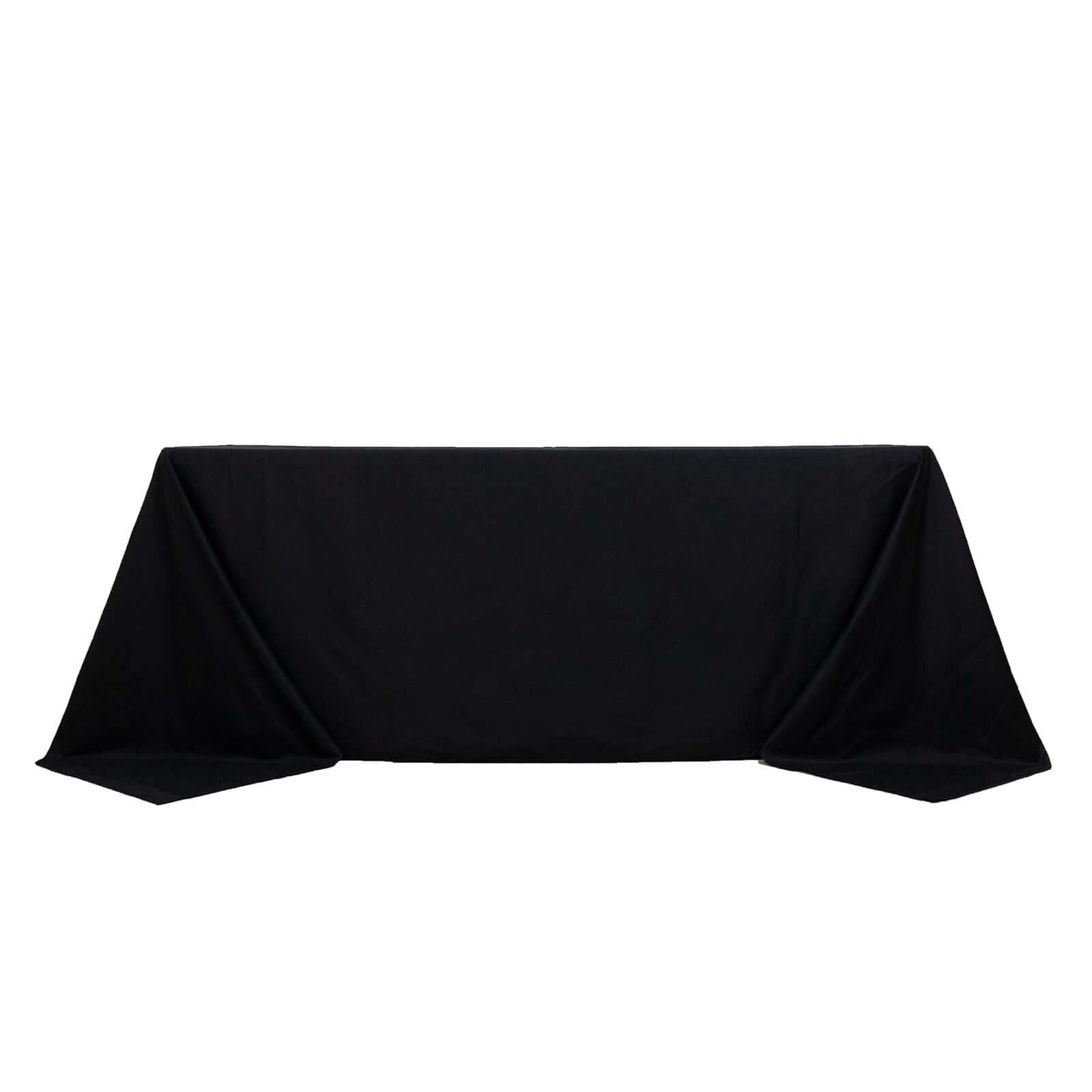 100% Cotton 90"x132" Rectangle Tablecloth Black Linen - Seamless, Soft & Breathable Table Cover