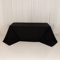 Cotton Blend 90"x132" Rectangle Tablecloth Black - Seamless Wrinkle-Resistant Table Cover