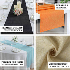 Faux Linen 14"x108" Table Runner Dusty Rose - Rustic Style Table Decor